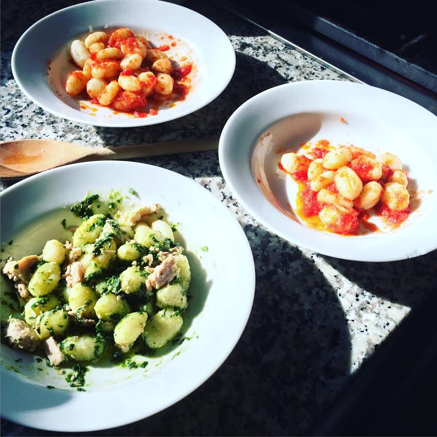 Gnocchi with Pesto and Canned Italian Tuna